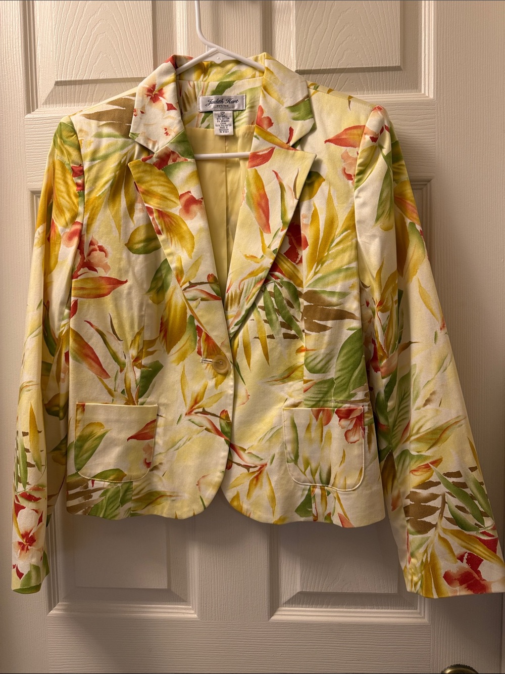 Yellow Floral Notch-Lapel Blazer by Talbots